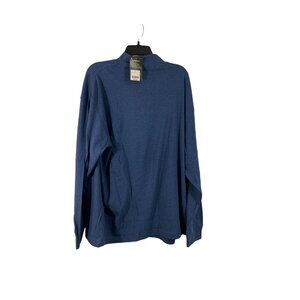 St. Johns Bay Performance Mockneck Shirt XXL River Blue Heather Smooth Cotton Co